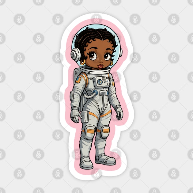 Black Girl Astronaut Sticker by UrbanLifeApparel